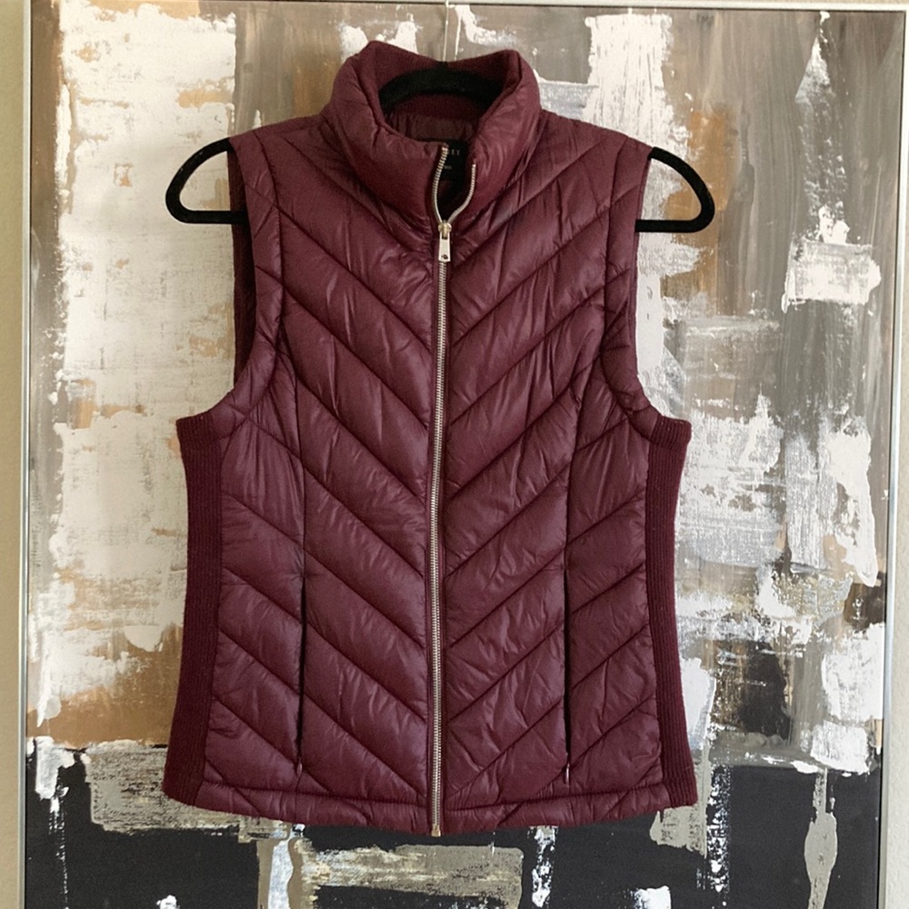 Burgundy puffer vest